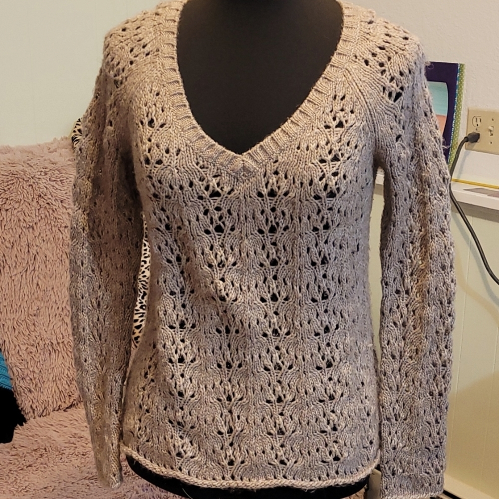 American Eagle Wool Open Knit Sweater